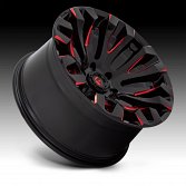 Fuel Quake D829 Gloss Black Red Milled Custom Truck Wheels 2